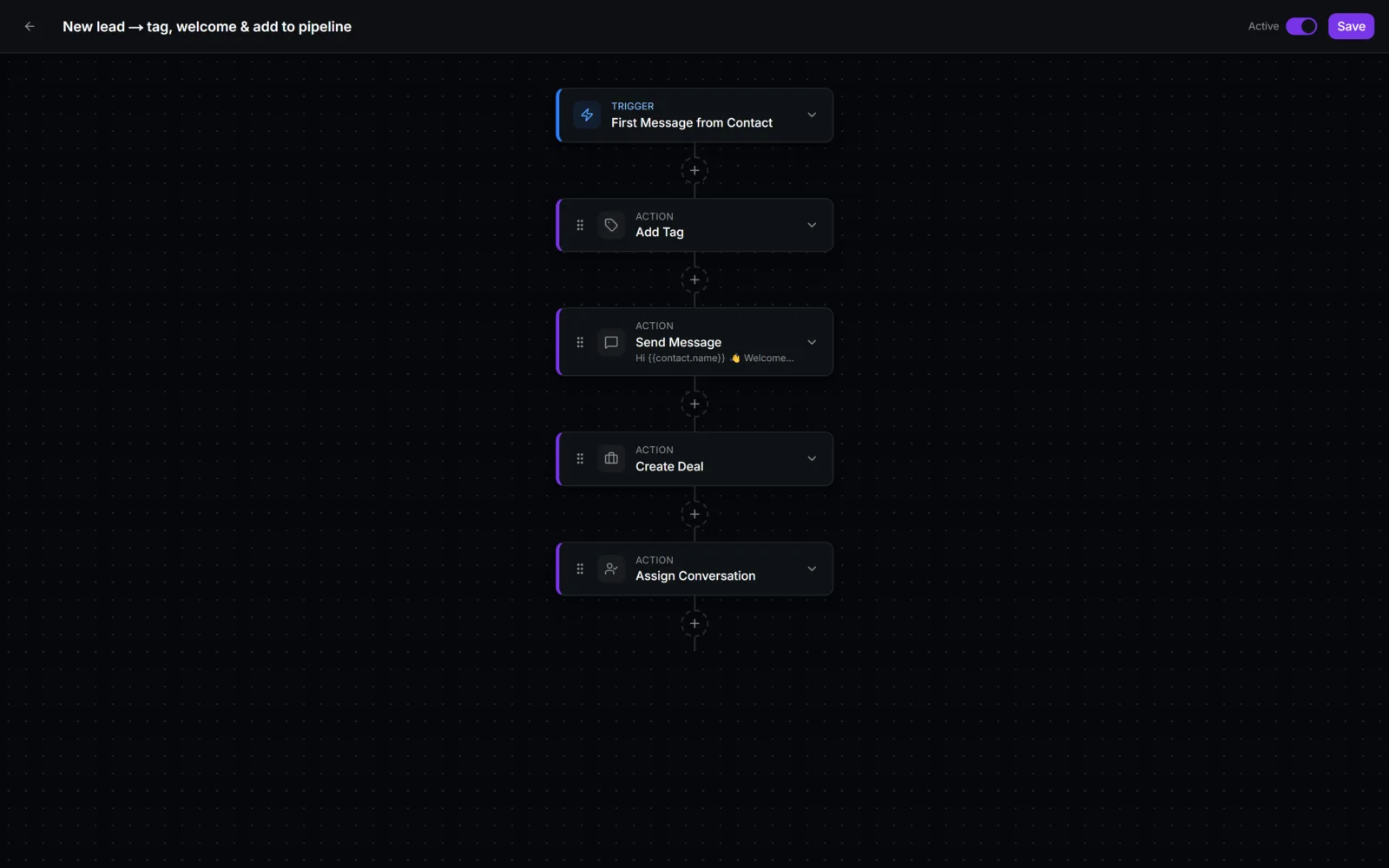 A7 ChatDesk: Automation builder