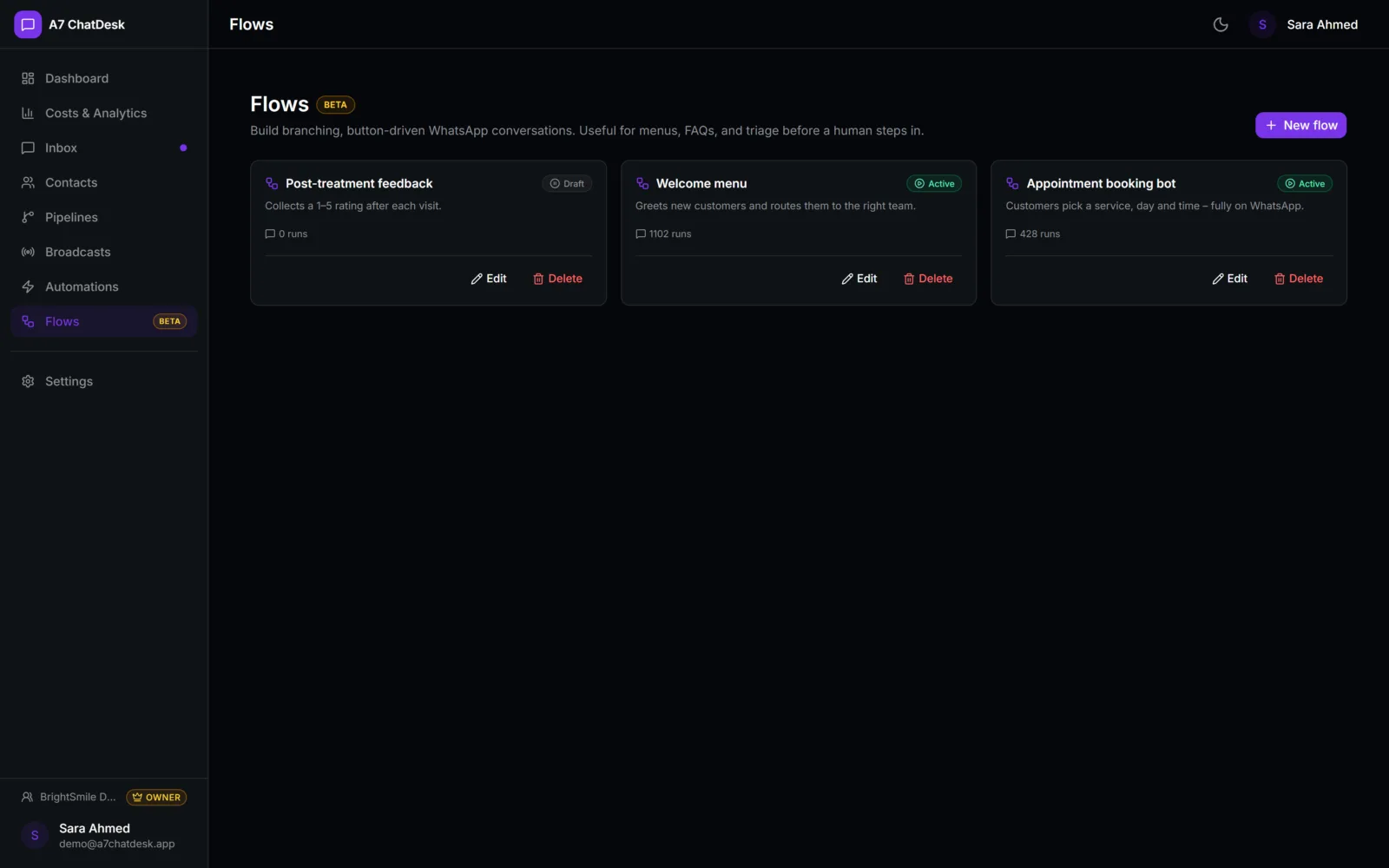 A7 ChatDesk: Flows (beta)