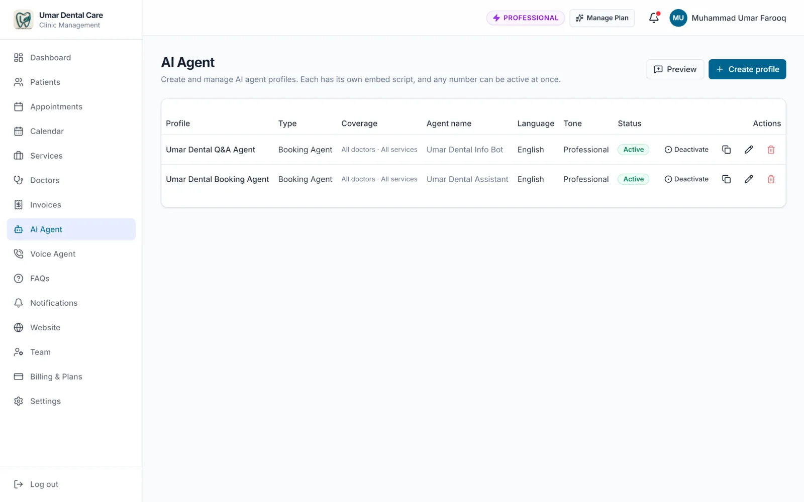 A7 Clinic AI: AI booking agents