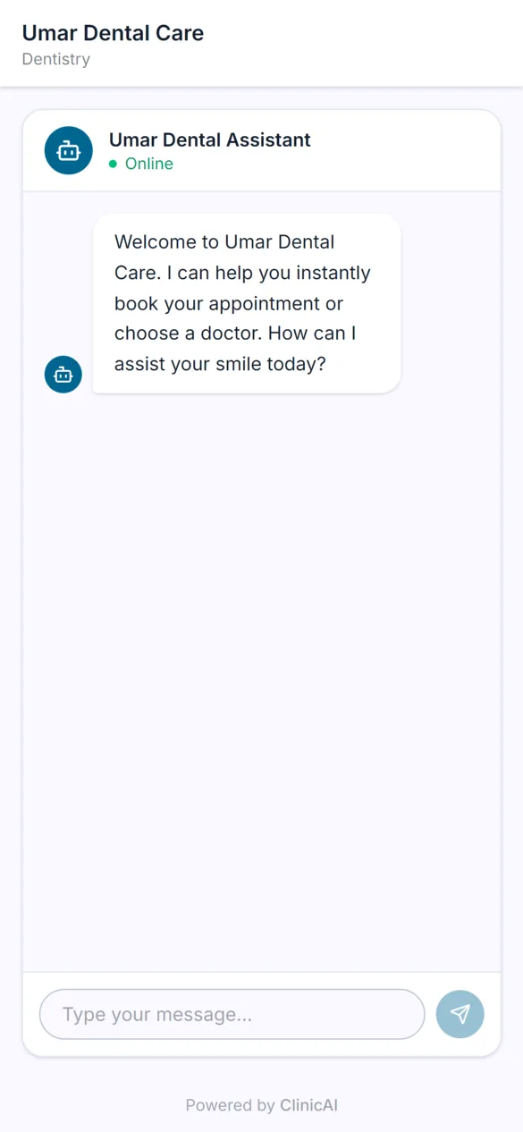 A7 Clinic AI: Booking on mobile